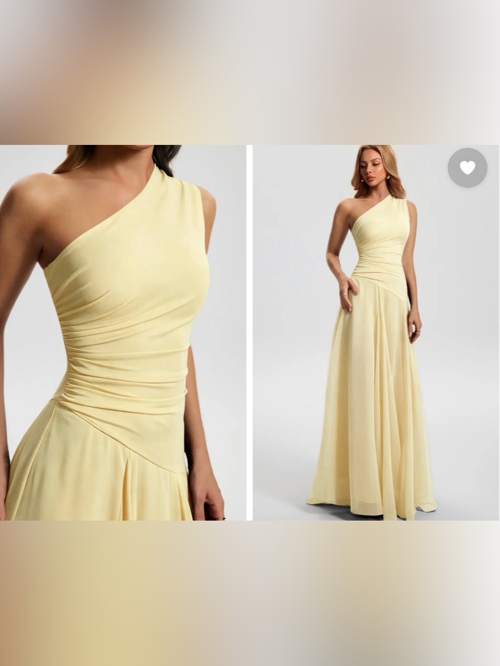 Beautiful NWT Azazie Butter Yellow Dress One-Shoulder Evening Dress | XL